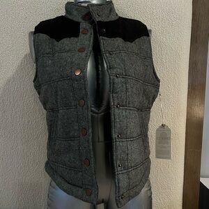 Ci Sono Charcoal Tweed Vest with Black Interior